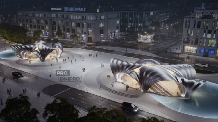 Дизайн входу на майбутню станцію "Центральна" метро Дніпра