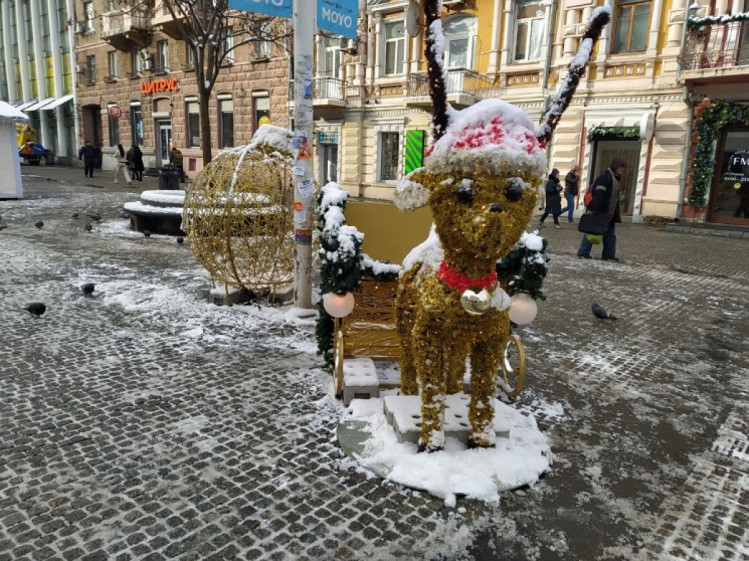 Новогодний олень на Европейской площади в Днепре